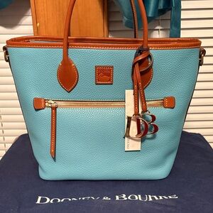 EUC Dooney & Bourke Sky Blue Handle Tote Bag